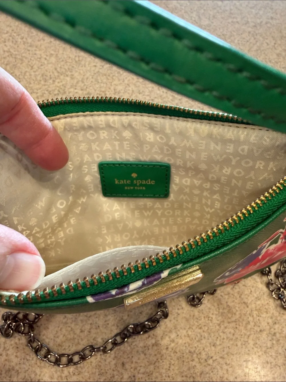 Kate Spade Green Floral Crossbody Bag/handbag